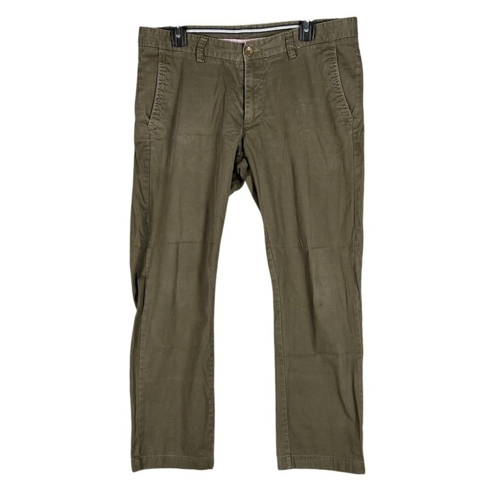 Allen Solly‎ Mens 35 Smart Slim Fit Chino Pants Brown Stretch Business Casual